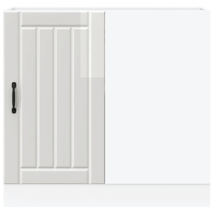 Mobile base da cucina Lucca Bianco Lucido in Legno Multistrato