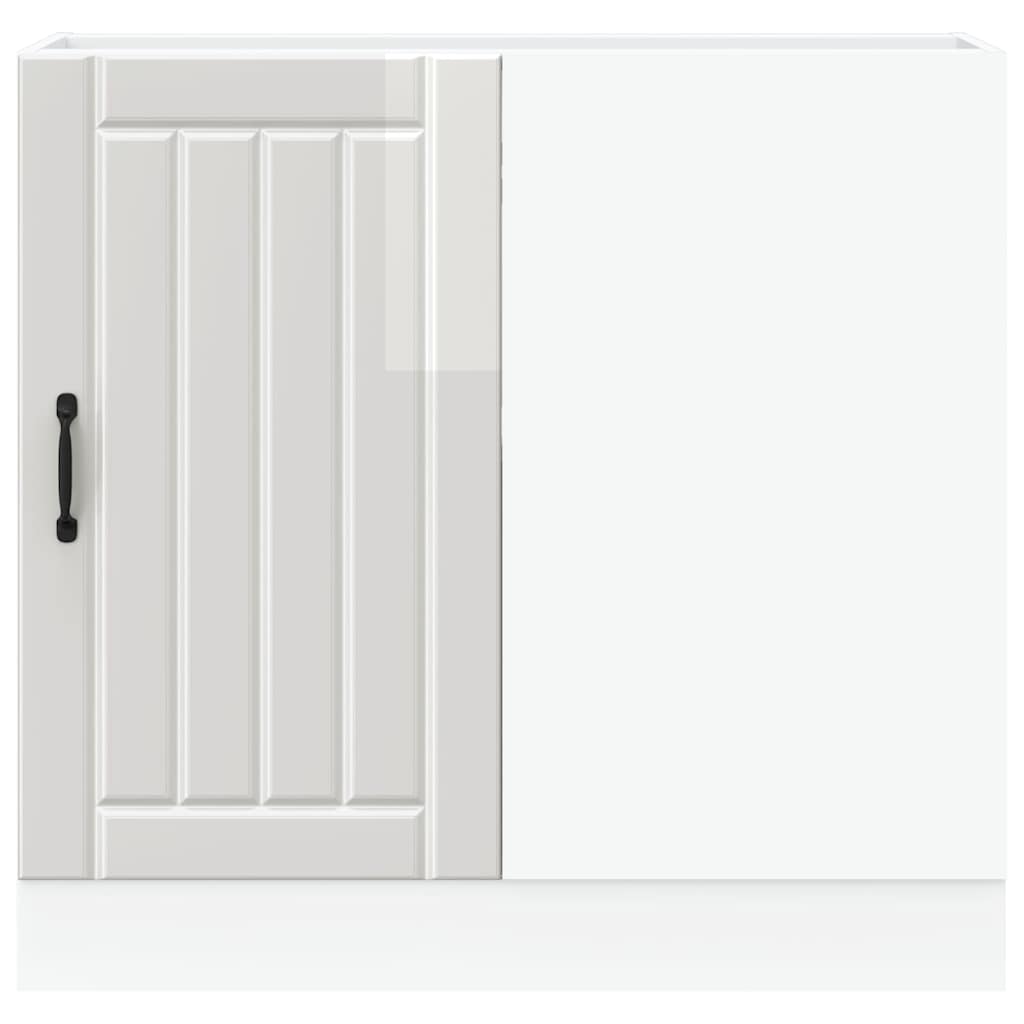 Mobiletto da cucina "Lucca" Bianco lucido in legno ingegnerizzato 854310