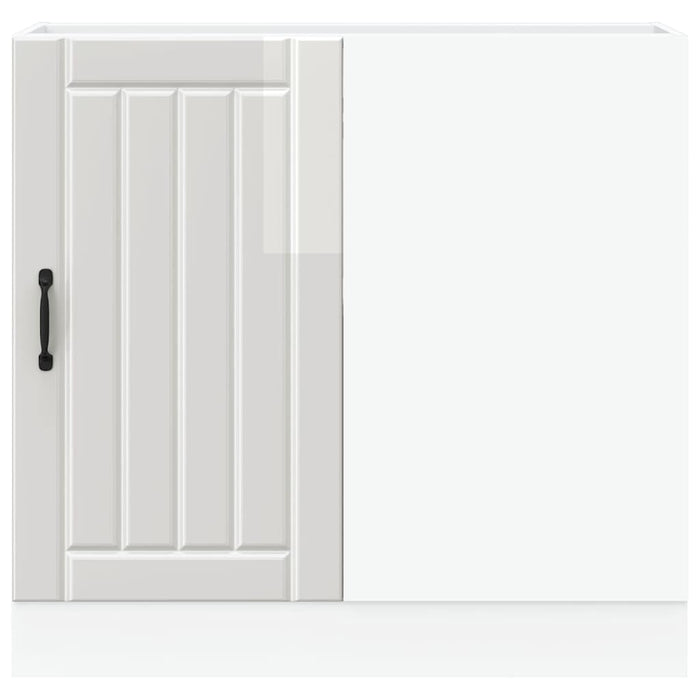 Mobiletto da cucina "Lucca" Bianco lucido in legno ingegnerizzato 854310