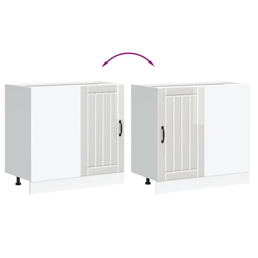 Mobile base da cucina Lucca Bianco Lucido in Legno Multistrato