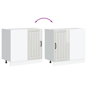 Mobile base da cucina Lucca Bianco Lucido in Legno Multistrato