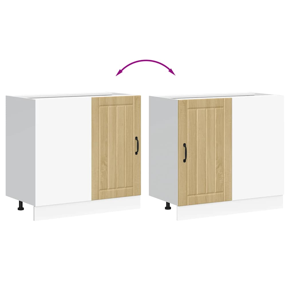 Mobile base da cucina-Base da Cucina Lucca Rovere Sonoma in Legno Multistrato