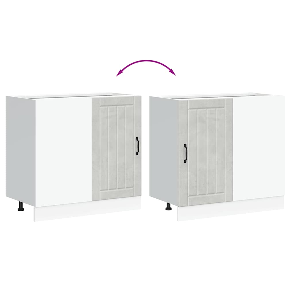 Mobile Base Lavello Lucca Grigio Cemento in Legno Multistrato 854312