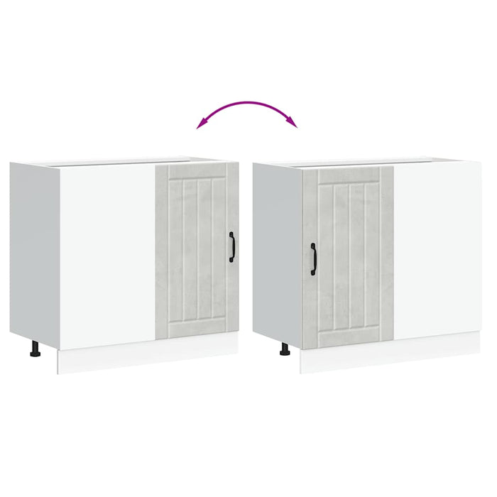 Mobile Base Lavello Lucca Grigio Cemento in Legno Multistrato 854312