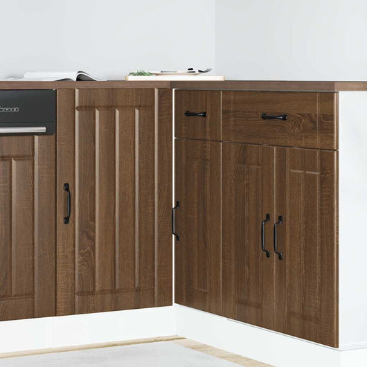 vidaXL Mobile base da cucina Lucca Rovere Marrone in Legno Multistrato