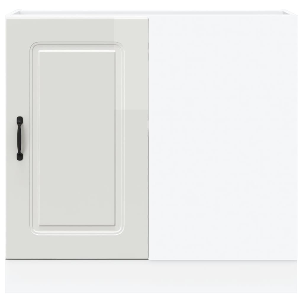 Mobiletto da cucina "Kalmar" Bianco lucido in legno ingegnerizzato 854320