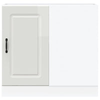 Mobiletto da cucina "Kalmar" Bianco lucido in legno ingegnerizzato 854320