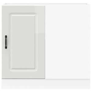 Mobiletto da cucina "Kalmar" Bianco lucido in legno ingegnerizzato 854320