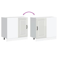 Mobiletto da cucina-Armadio da cucina "Kalmar" Bianco lucido in legno ingegnerizzato 820642