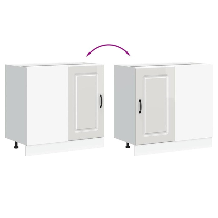 vidaXL Base da Cucina Kalmar Bianco Lucido in Legno Multistrato