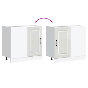 Mobiletto da cucina "Kalmar" Bianco lucido in legno ingegnerizzato 854320