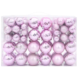 Palline di Natale 100 pz Rosa Ø3/4/6 cm