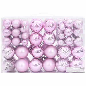 Palline di Natale 100 pz Rosa Ø3/4/6 cm 4100006