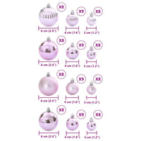 Palline di Natale 100 pz Rosa Ø3/4/6 cm