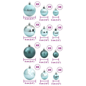 Palline di Natale 100 pz Verdi Ø3/4/6 cm 4100009