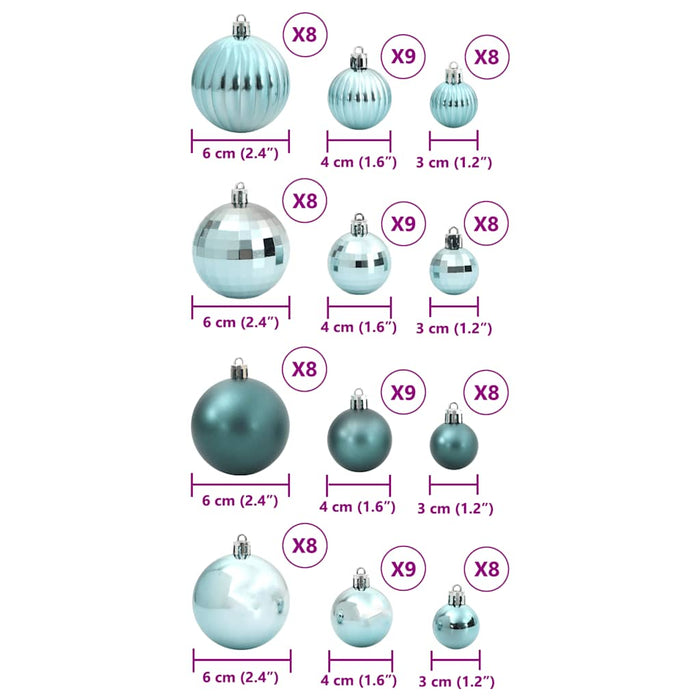 Palline di Natale 100 pz Verdi Ø3/4/6 cm 4100009