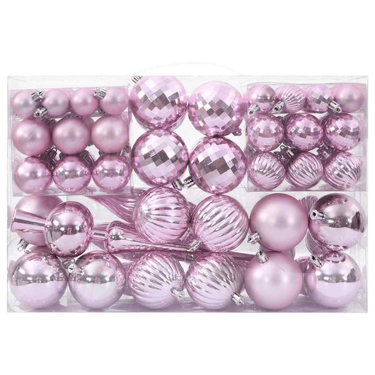 Palline di Natale 98 pz Rosa Ø3/4/6 cm 4100012
