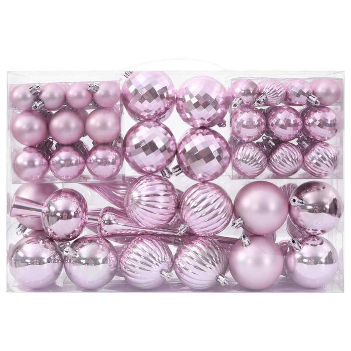 Palline di Natale 98 pz Rosa Ø3/4/6 cm 4100012