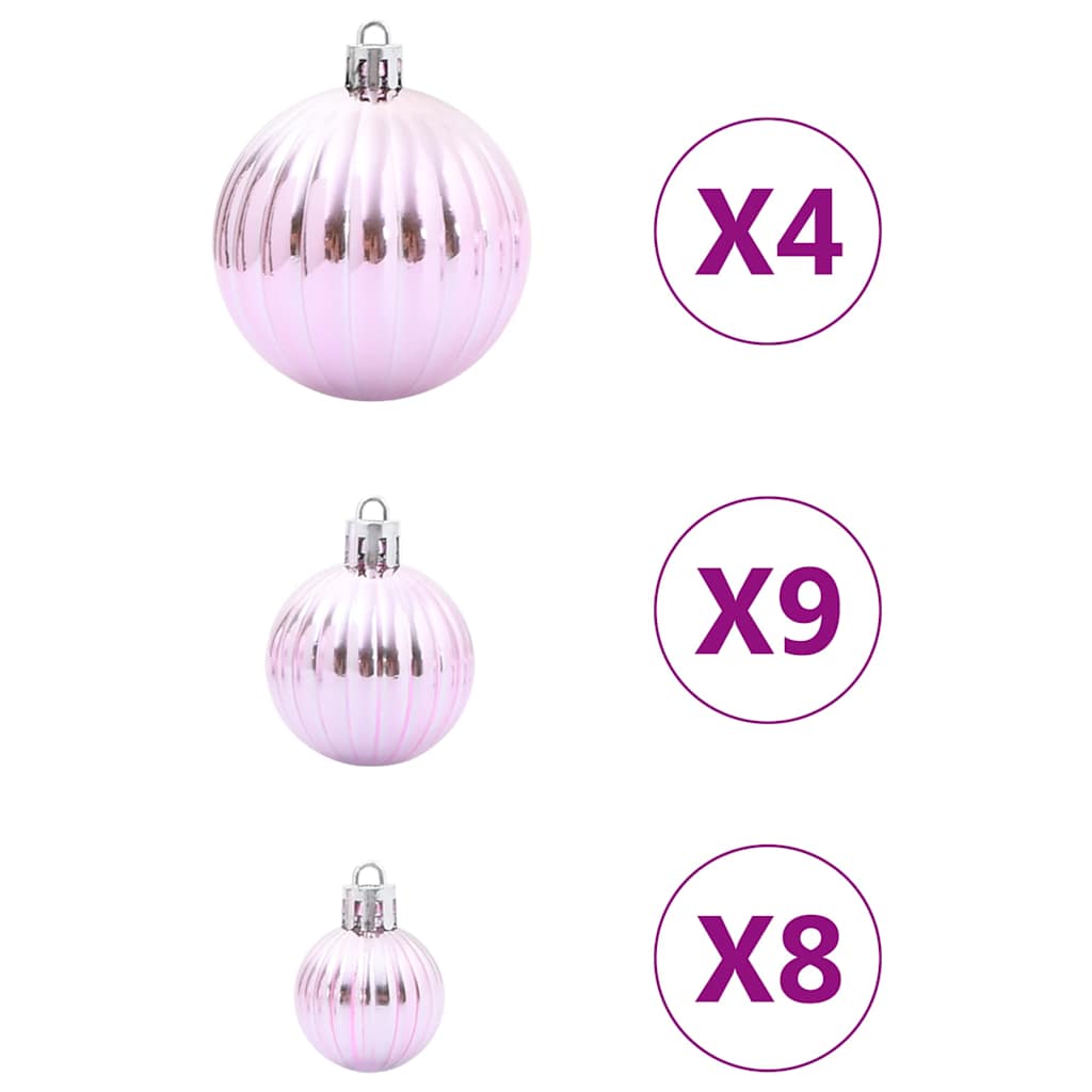 Palline di Natale 98 pz Rosa Ø3/4/6 cm 4100012