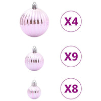Palline di Natale 98 pz Rosa Ø3/4/6 cm 4100012