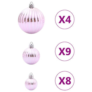 Palline di Natale 98 pz Rosa Ø3/4/6 cm 4100012