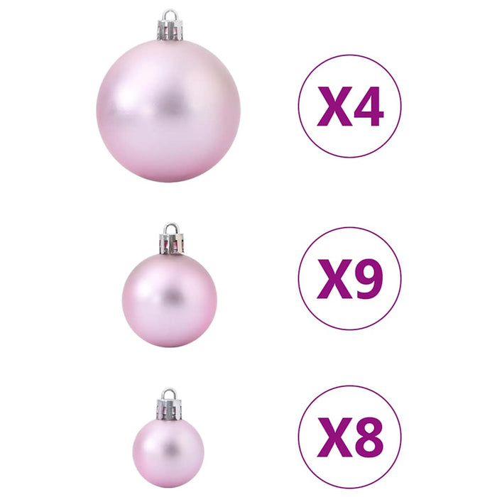 Palline di Natale 98 pz Rosa Ø3/4/6 cm 4100012
