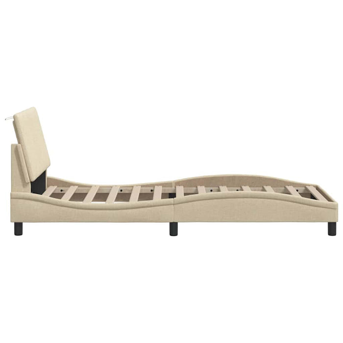 vidaXL Giroletto senza Materasso Crema 80x200 cm in Tessuto