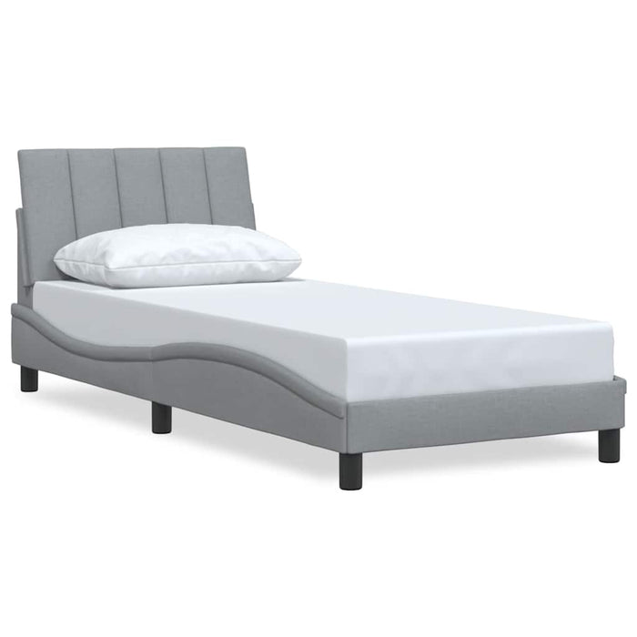vidaXL Giroletto senza Materasso Grigio Chiaro 90x190 cm Tessuto