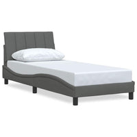 vidaXL Giroletto senza Materasso Grigio Scuro 90x190 cm Tessuto