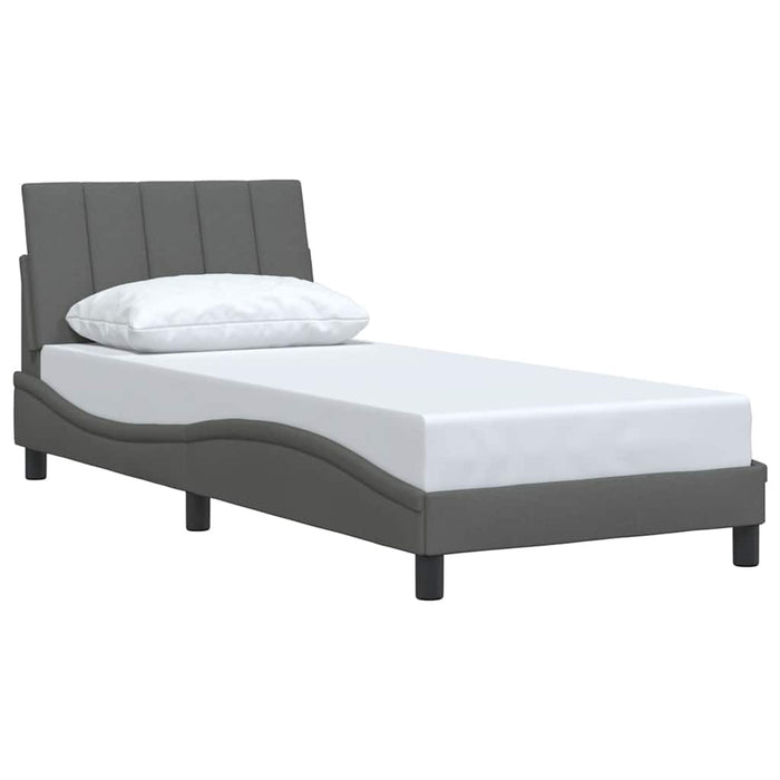 vidaXL Giroletto senza Materasso Grigio Scuro 90x190 cm Tessuto