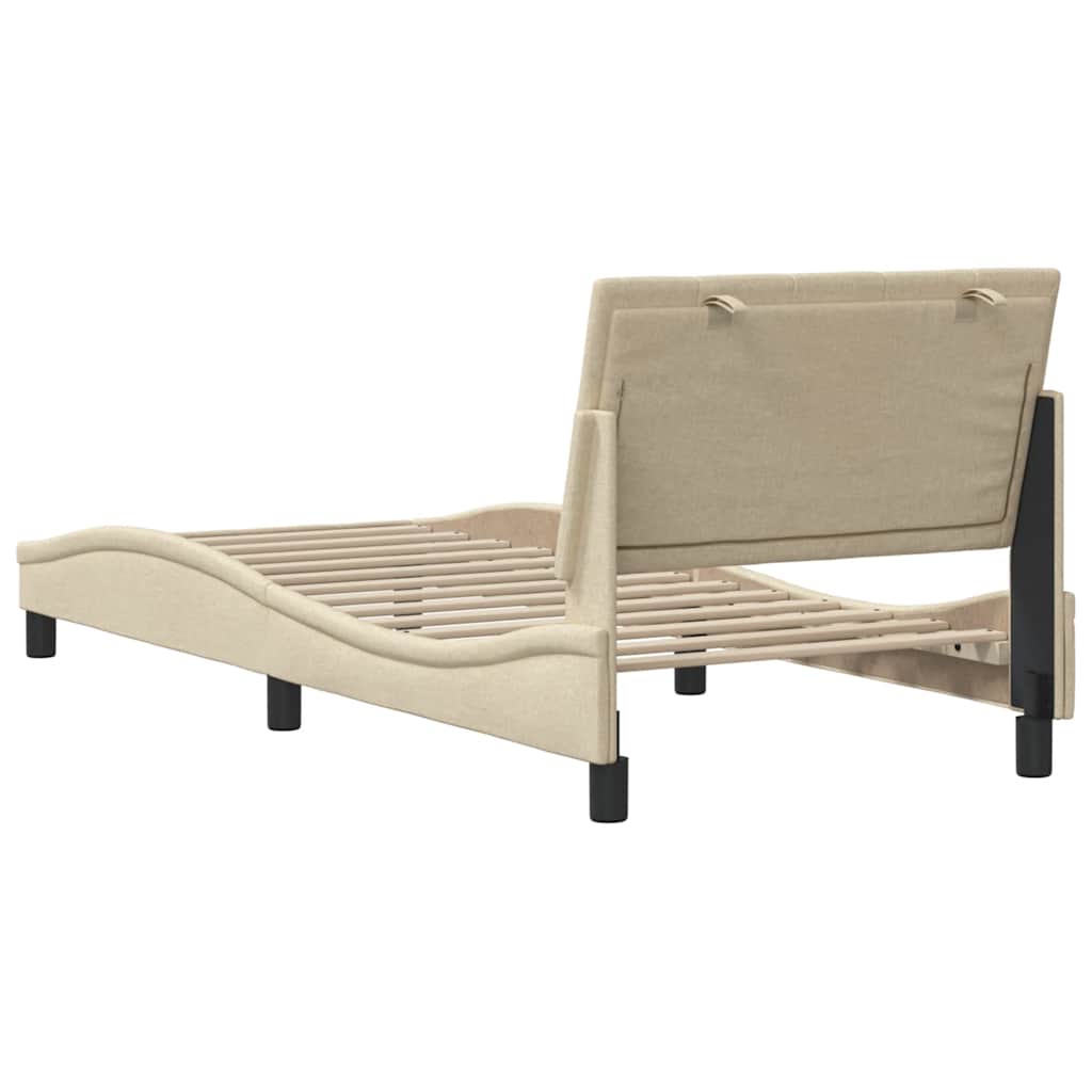 vidaXL Giroletto senza Materasso Crema 90x190 cm in Tessuto