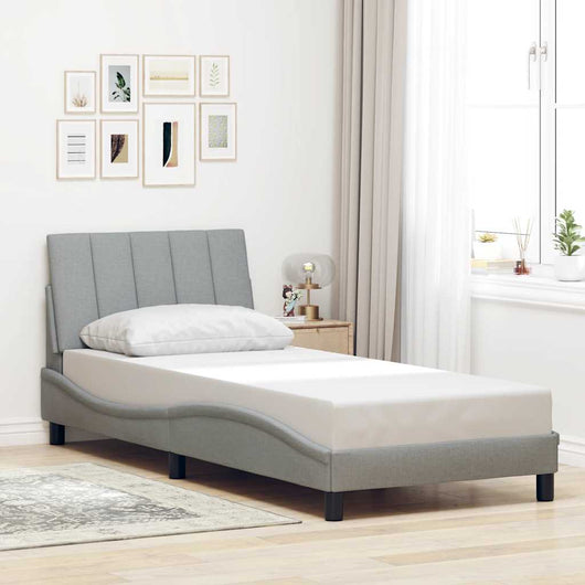 vidaXL Giroletto senza Materasso Grigio Chiaro 90x200 cm Tessuto