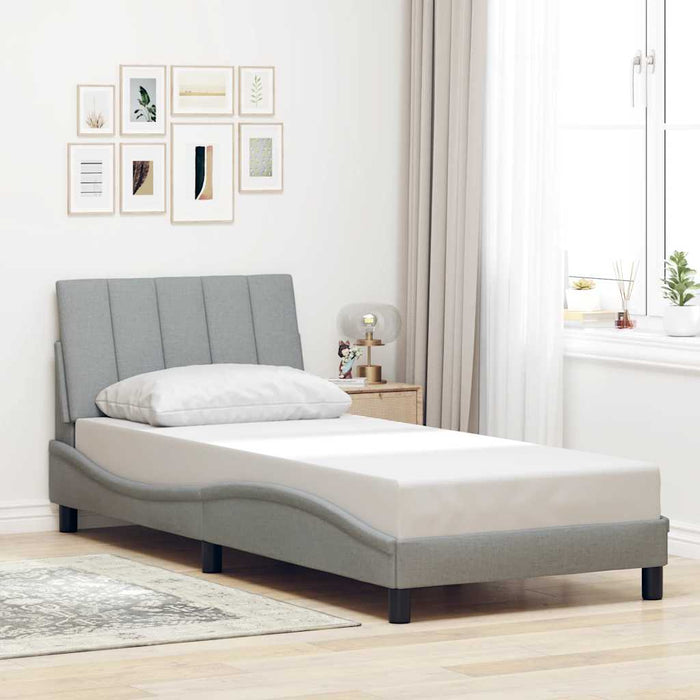 vidaXL Giroletto senza Materasso Grigio Chiaro 90x200 cm Tessuto