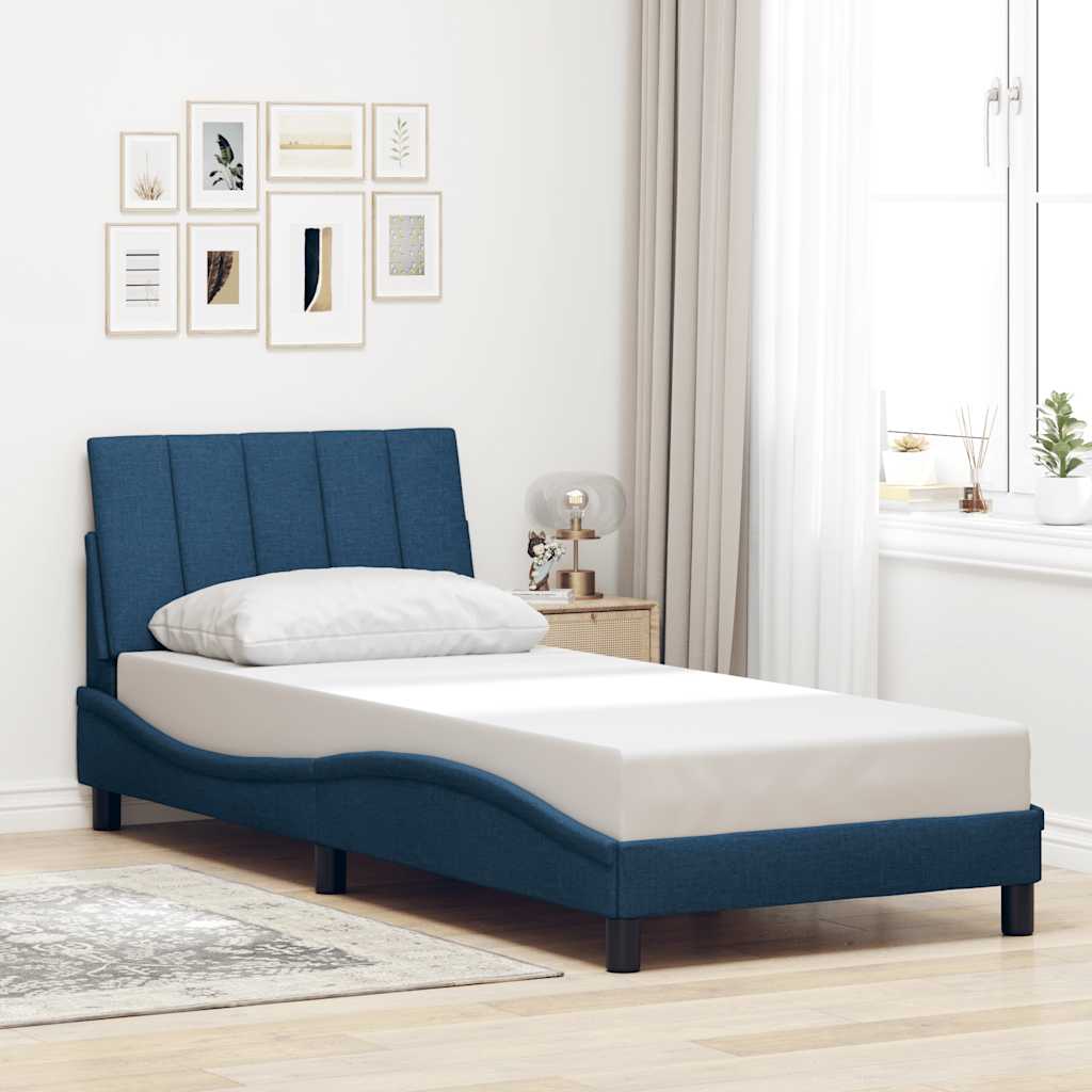 vidaXL Giroletto senza Materasso Blu 90x200 cm in Tessuto