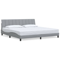 vidaXL Giroletto senza Materasso Grigio Chiaro 200x200 cm Tessuto