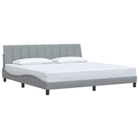 vidaXL Giroletto senza Materasso Grigio Chiaro 200x200 cm Tessuto