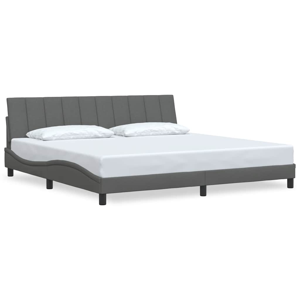 vidaXL Giroletto senza Materasso Grigio Scuro 200x200 cm Tessuto