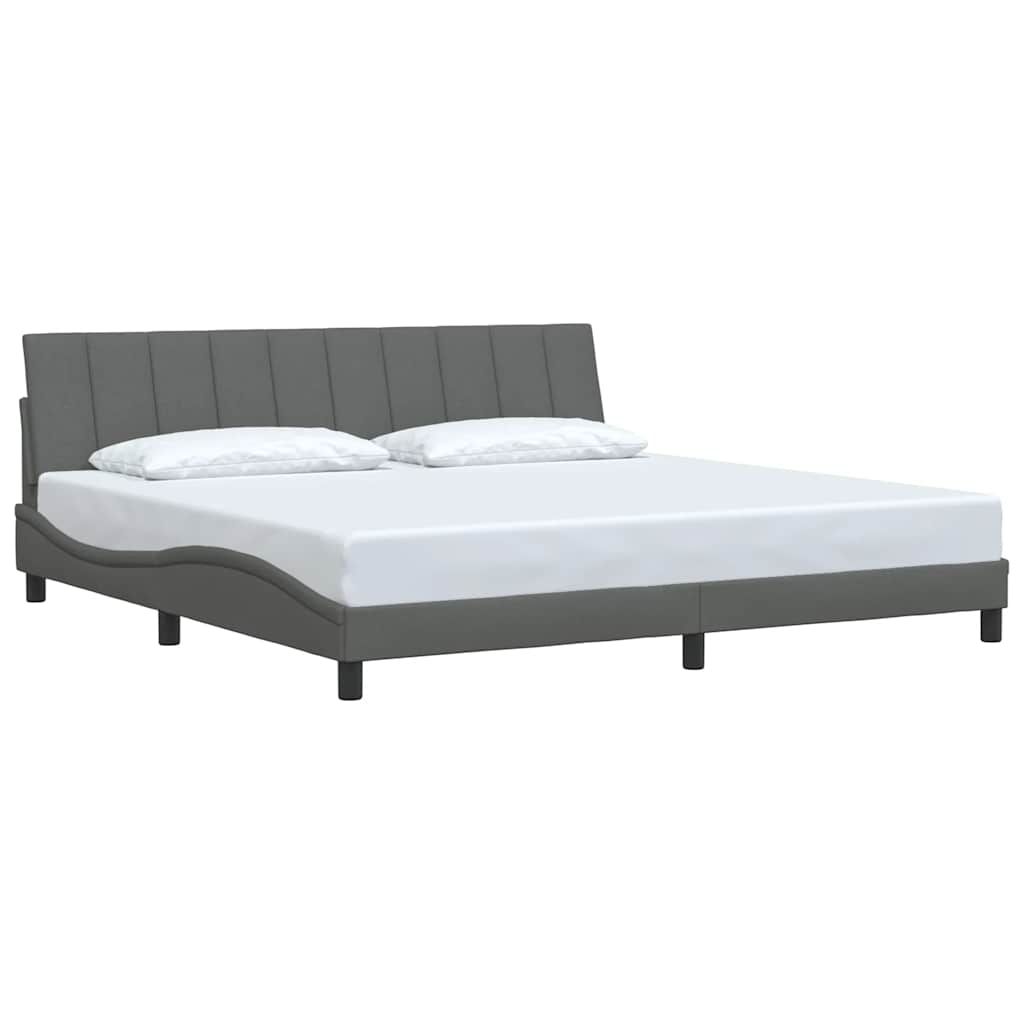 vidaXL Giroletto senza Materasso Grigio Scuro 200x200 cm Tessuto
