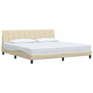 Giroletto senza Materasso-Struttura Letto Hanko Crema 200x200 cm in Tessuto 630332