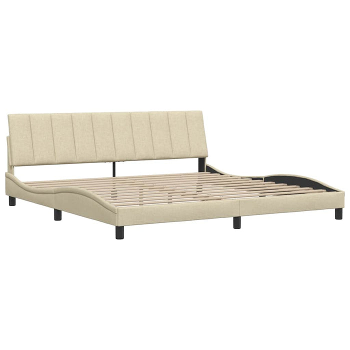 Giroletto senza Materasso-Struttura Letto Hanko Crema 200x200 cm in Tessuto 630332