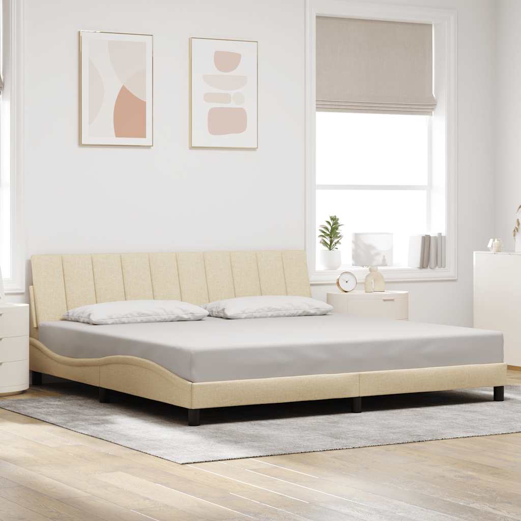 vidaXL Giroletto senza Materasso Crema 200x200 cm in Tessuto