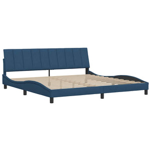 Giroletto senza Materasso-Struttura Letto Hanko Blu 200x200 cm in Tessuto 391826
