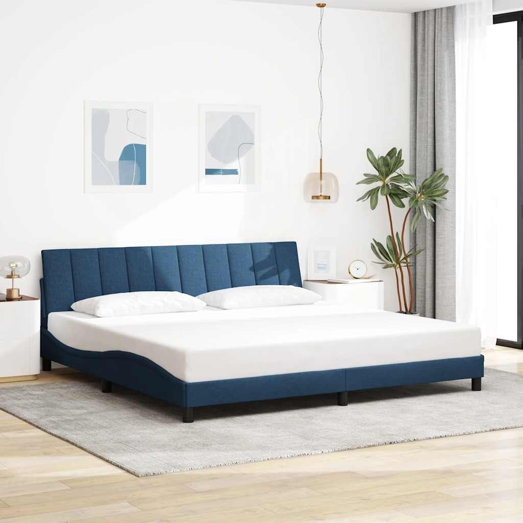 Giroletto senza Materasso-Struttura Letto Hanko Blu 200x200 cm in Tessuto 391826