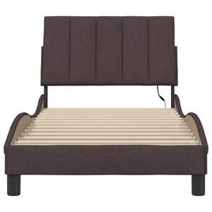 vidaXL Giroletto senza Materasso Marrone Scuro 80x200 cm Tessuto