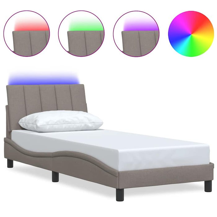 vidaXL Giroletto senza Materasso Tortora 80x200 cm Tessuto