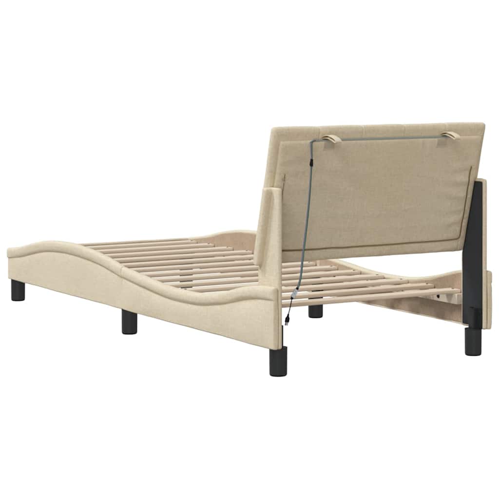 vidaXL Giroletto senza Materasso Crema 80x200 cm in Tessuto