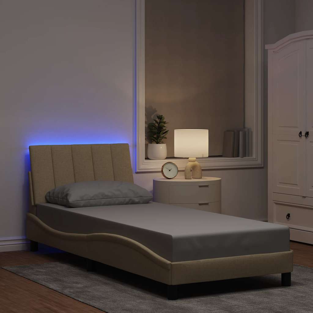 vidaXL Giroletto senza Materasso Crema 80x200 cm in Tessuto