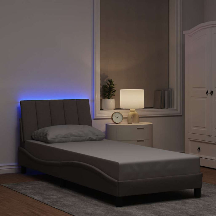 vidaXL Giroletto senza Materasso Tortora 90x190 cm Tessuto