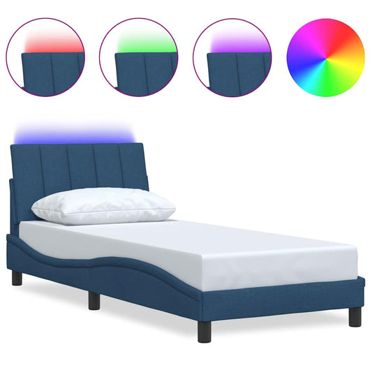 vidaXL Giroletto senza Materasso Blu 90x200 cm in Tessuto