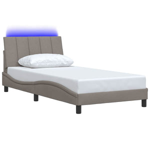 vidaXL Giroletto senza Materasso Tortora 100x200 cm in Tessuto